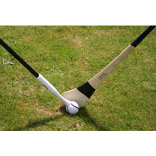 The Pole Trainer is a strong nylon rod with a flexibly mounted sliotar on one end, and a secure hand grip at the other.