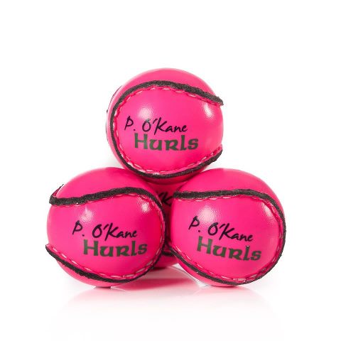 pink hurling balls